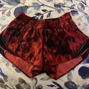lululemon athletica Red and Black Athletic Shorts